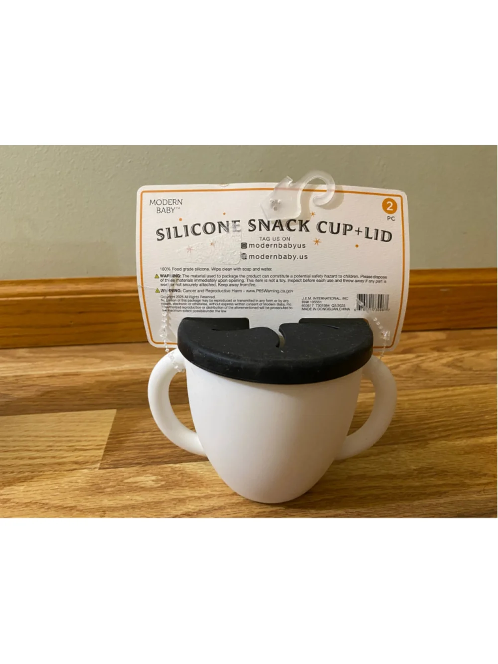 Modern Baby Unisex Snack Cup Set One Size White Orange Black